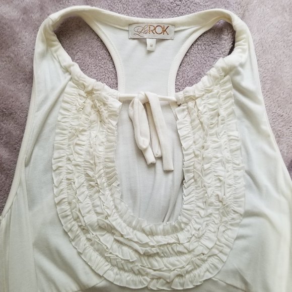LaROK White Shirt Tank Top Size Medium - Picture 3 of 7